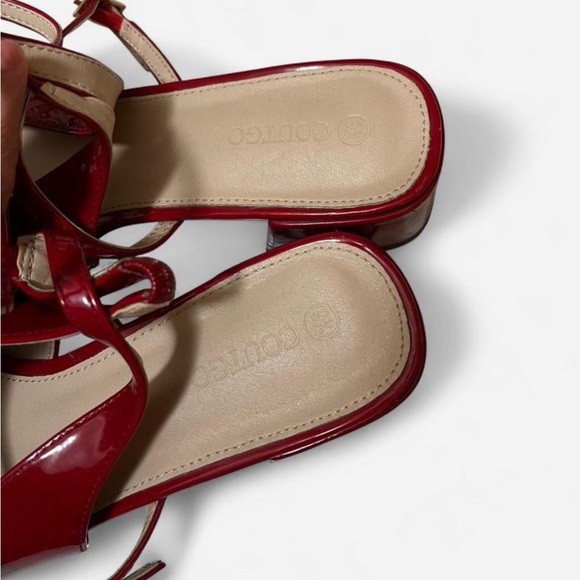 Coutgo Mary Jane Chunky Low Heels Closed Square Toe Ankle Strap Pumps Size 9.5 - Picture 3 of 8